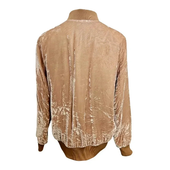 Madewell Silk and Rayon Velvet Bomber Jacket Size Medium - Picture 3 of 6